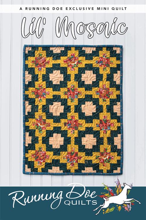 Lil' Mosaic Paper Mini Quilt Pattern by Running Doe for Villa Rosa Designs 13 1/2" x 18"