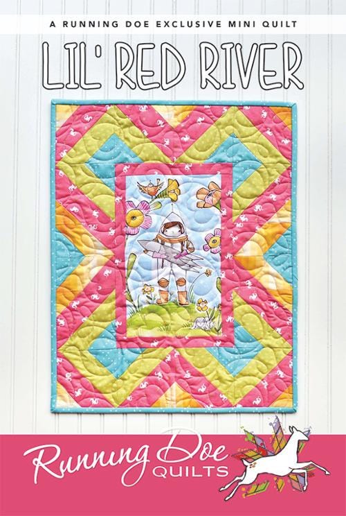 Lil' Red River Paper Mini Quilt Pattern by Running Doe for Villa Rosa Designs 16" x 20 1/2"