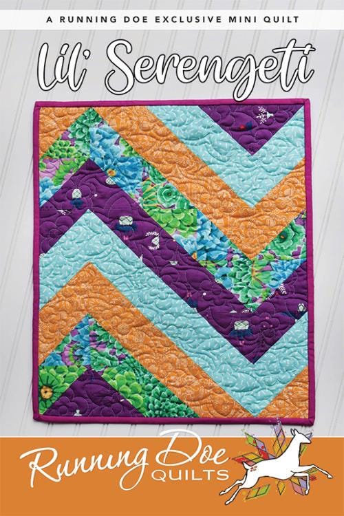 Lil' Serengeti Paper Mini Quilt Pattern by Running Doe for Villa Rosa Designs 15" x 18"