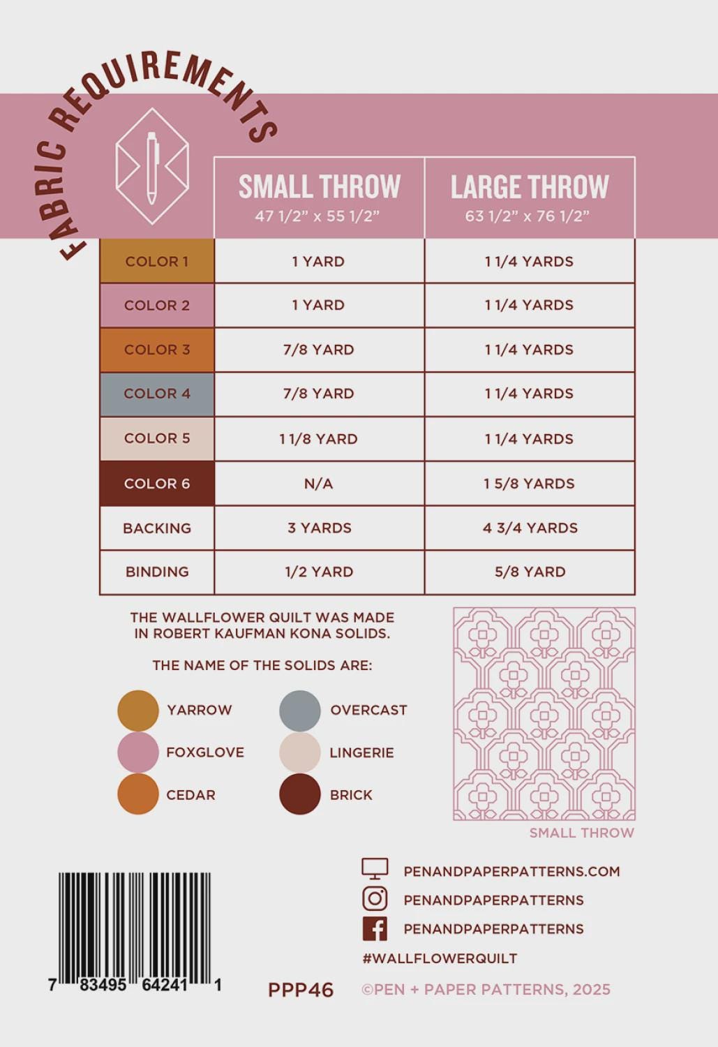 Wallflower Quilt Pattern PPP25 from Pen & Paper Patterns By Lindsey Neill