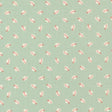 a repeating pattern of small white and red hats on a light green background.