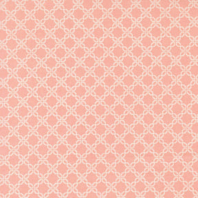 a repeating pattern of white flowers on a pink background.