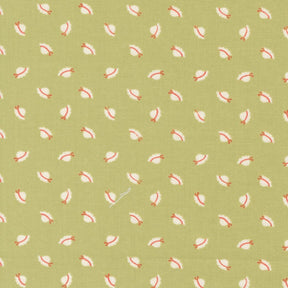 a repeating pattern of white and red hats on a green background.