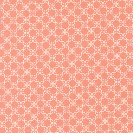 a repeating pattern of white and peach-colored diamond shapes arranged in a grid-like fashion.