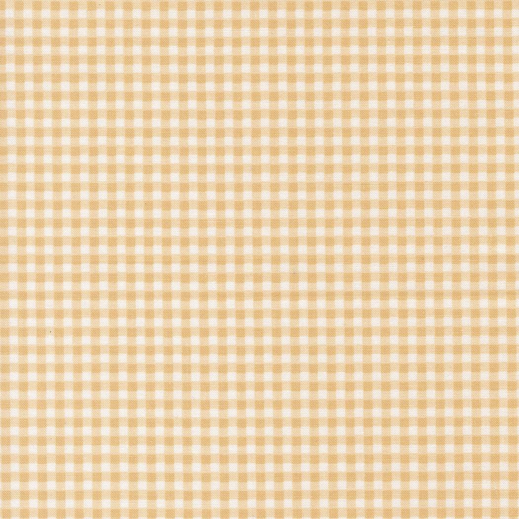 a repeating pattern of a gingham fabric with a light yellow to white color scheme. The pattern consists of a grid-like design with alternating squares in the same color. The image does not contain any text or other discernible objects or actions.