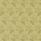 a repeating pattern of green leaf-like shapes on a beige background.