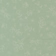 a repeating pattern of white flowers and leaves on a light green background.
