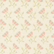 a repeating pattern of pink flowers with green leaves, creating a visually appealing and harmonious design.
