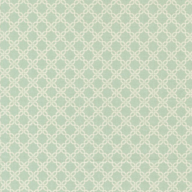 a repeating pattern of white and light green diamond shapes arranged in a grid-like fashion.