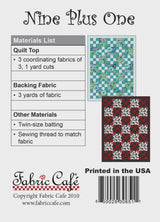 Nine Plus One Pattern by Fabric Cafe 41.5" x 56.5" FC091026-01 Bin MP