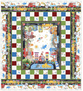 On the Go Quilt Pattern, by In The Beginning Fabrics, printed pattern only - Pattern uses 1 yard panel and border print.