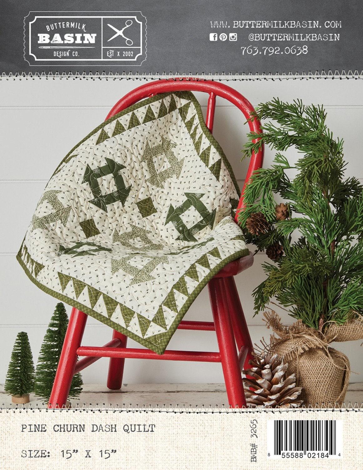Pine Churn Dash Quilt Wall Hanger Pattern BMB3265 15 x 15 Bin MP