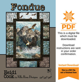 Fondue Panel Quilt Pattern - INSTANT DIGITAL DOWNLOAD - From Heidi Cook for Villa Rosa Designs 49" x 63"