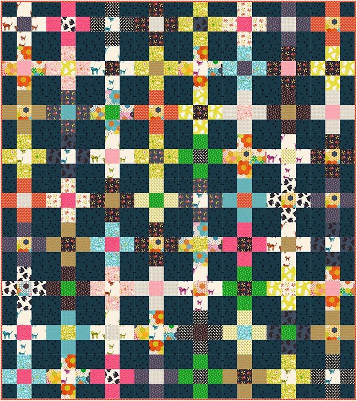 Josie's Patch Quilt Pattern CKQ-2417 By Sarah Sumbera For Copper Kettle Quilt Company Throw 66" x 75"