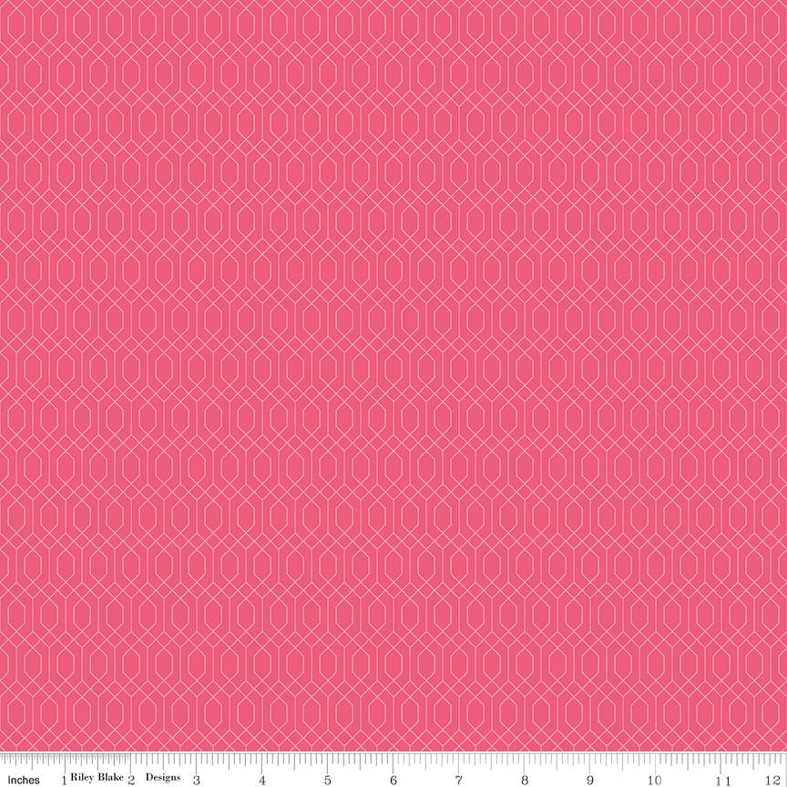 a repeating pattern of pink and white hexagonal shapes, creating a visually striking and geometric design.