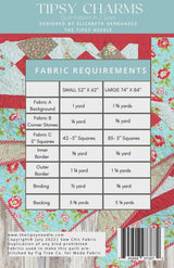 Tipsy Charms Quilt Pattern TTN-115 By Elizabeth Hernandez for The Tipsy Needle 52 x 62 and 74 x 84