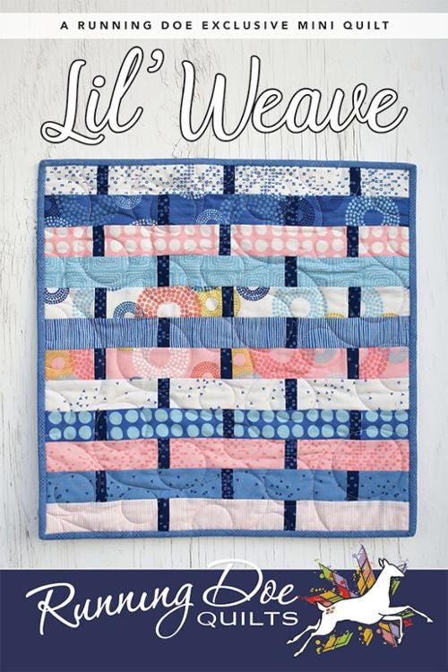 Lil' Weave Paper Mini Quilt Pattern by Running Doe for Villa Rosa Designs 17 1/2" x 18"