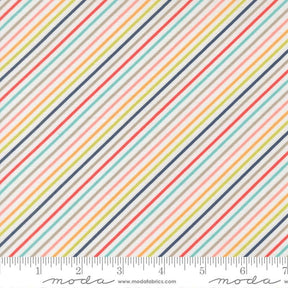 a diagonal striped pattern with various shades of pink, blue, green, and yellow.