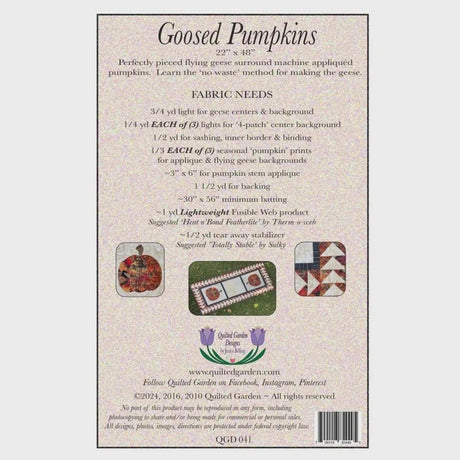 Goosed Pumpkins Quilt Pattern by Jenice Belling from Quilted Garden Designs QGD041