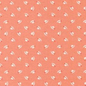 a repeating pattern of white hats with red bows on a peach-colored background.