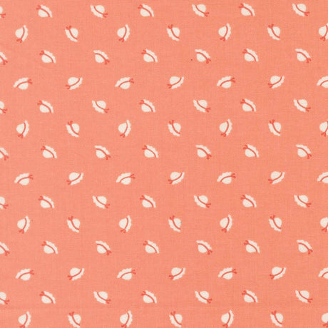 a repeating pattern of white hats with red bows on a peach-colored background.