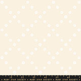 The image is a repeating pattern of small white flowers or daisies against a light beige background.
