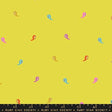 a repeating pattern of colorful tape rolls on a yellow background.