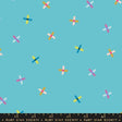 a pattern of colorful crosses on a blue background.