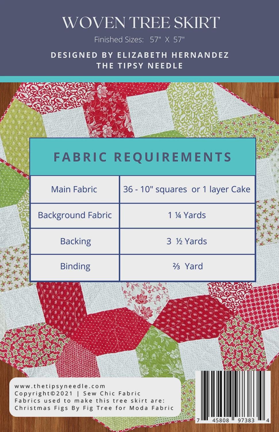 Woven Tree Skirt Quilt Pattern by Tipsy Needle TTN-111