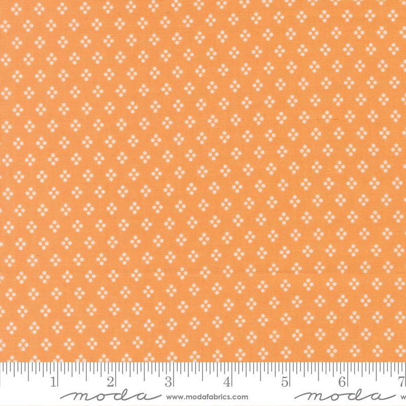 a repeating pattern of small white dots on an orange background.