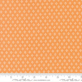 a repeating pattern of small white dots on an orange background.