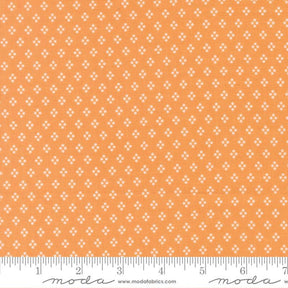 a repeating pattern of small white dots on an orange background.