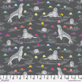 Graywork Seal the Deal Carbon by Tula Pink for Free Spirit Fabrics PWTP259.Carbon Sold in 1/2 yard increments
