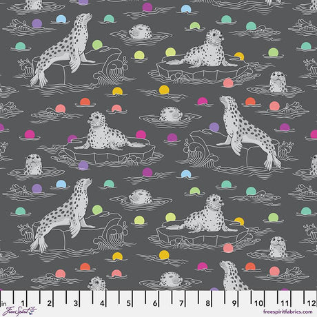 Graywork Seal the Deal Carbon by Tula Pink for Free Spirit Fabrics PWTP259.Carbon Sold in 1/2 yard increments