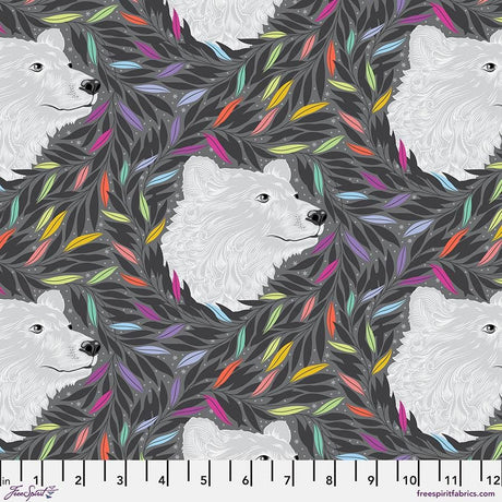 Graywork Just Bearly by Tula Pink for Free Spirit Fabrics PWTP261.Carbon Sold in 1/2 yard increments
