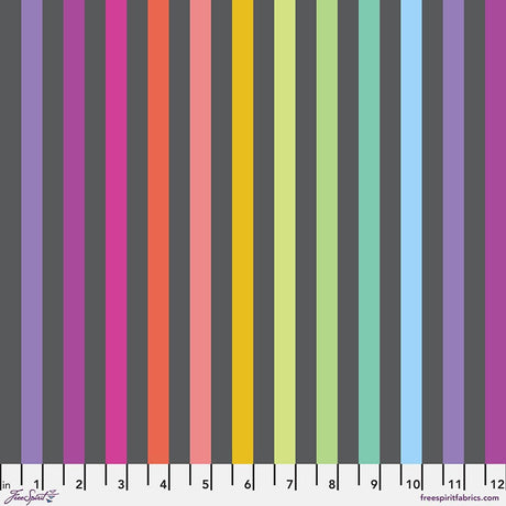 True Colors Graywork Disco Stripe Carbon Yardage PWTP231.carbon by Tula Pink Sold in 1/2 yard Increments