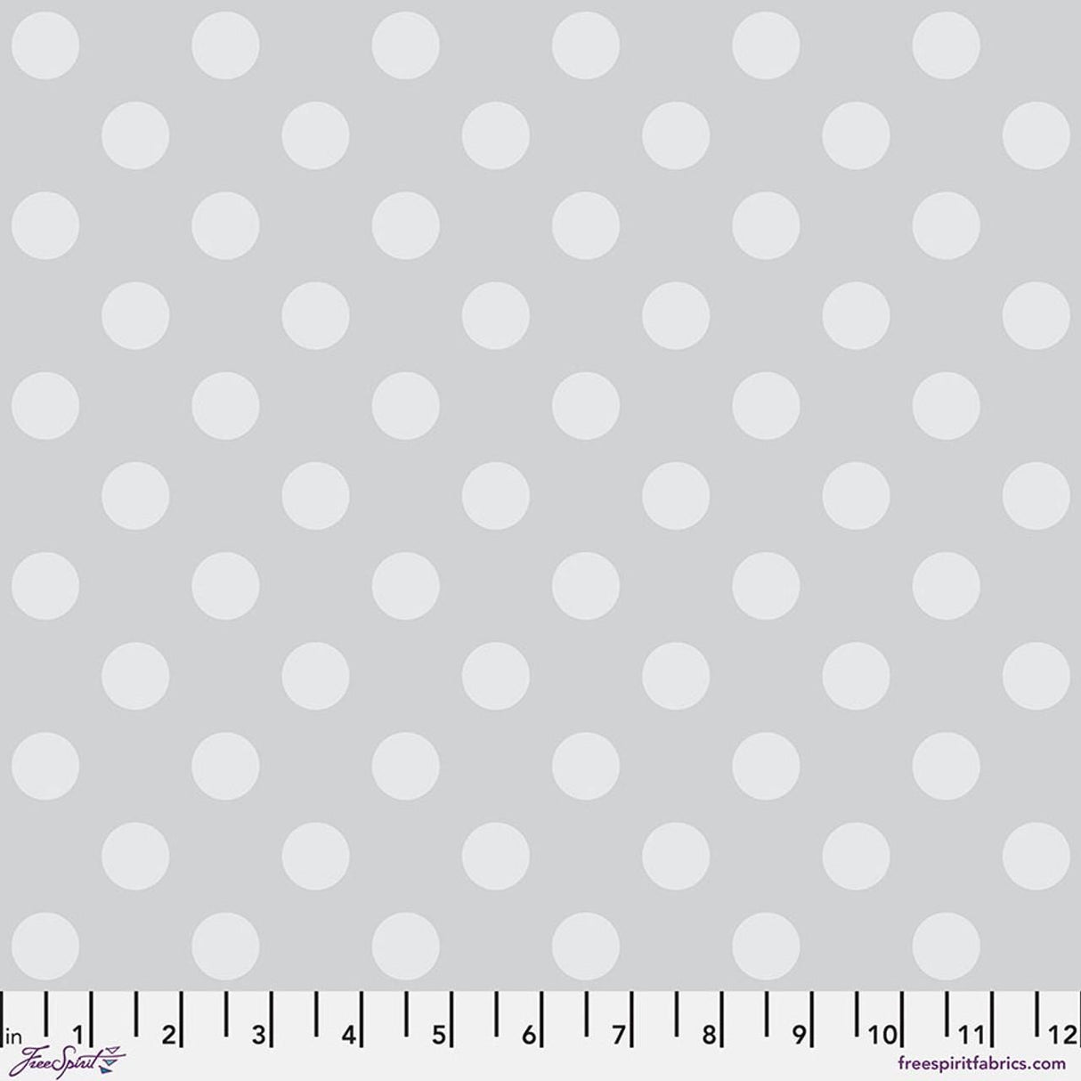 True Colors Graywork Pom Pom Fog Yardage PWTP118.fog by Tula Pink Sold in 1/2 yard Increments