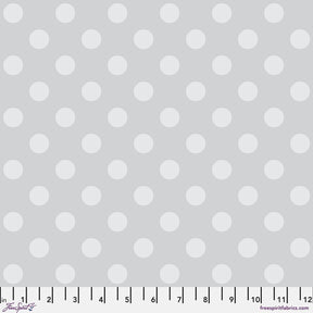 True Colors Graywork Pom Pom Fog Yardage PWTP118.fog by Tula Pink Sold in 1/2 yard Increments