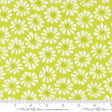 a repeating pattern of white flowers against a bright yellow background.