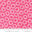 a repeating pattern of pink flowers on a red background.