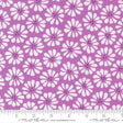 a repeating pattern of white flowers on a purple background.
