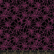 a repeating pattern of pink spider web designs against a black background.