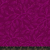 The image is a repeating pattern of purple leaves and dots on a dark purple background.