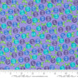 a pattern of blue and green roses on a purple background.