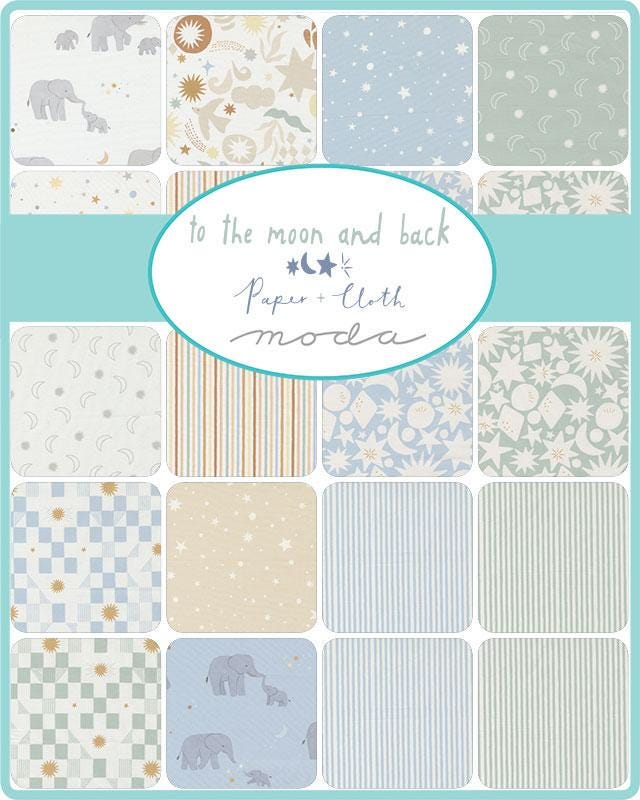 To the Moon and Back Jelly Roll, 40 - 2.5" strips width of fabric by Pen + Paper for Moda Fabrics