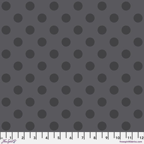 True Colors Graywork Pom Pom Carbon Yardage PWTP118.carbon by Tula Pink Sold in 1/2 yard Increments