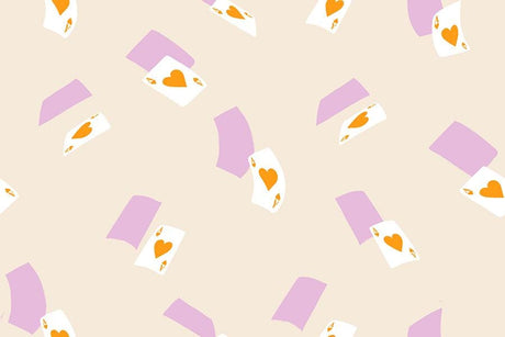 a repeating pattern of playing cards, specifically aces, against a light background.