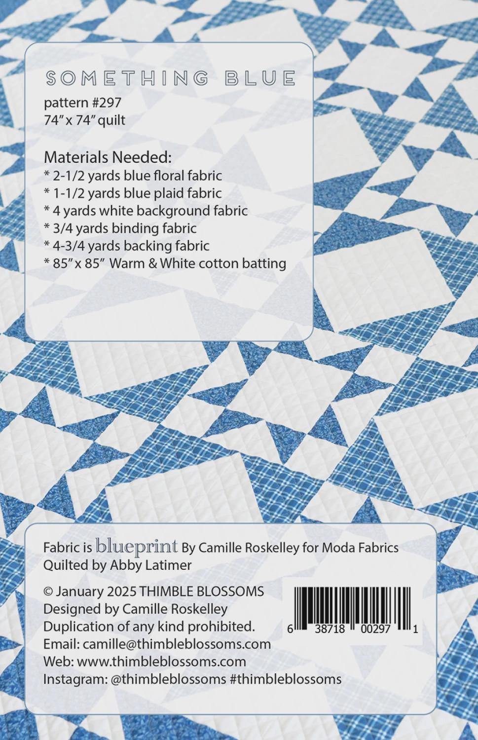 Something Blue Pattern by Camille Roskelley for Thimble Blossoms TBL297