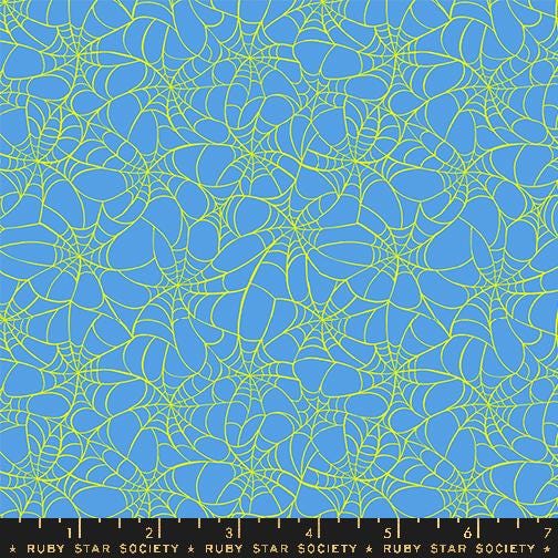 The image is a repeating pattern of blue and yellow lines, resembling a spider web or a web design.