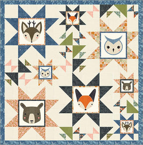 Woodland Friends Quilt Pattern GB081 by Gingiber, 64" x 64"